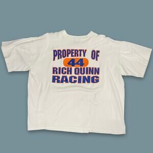 Vintage 1990s Motorsports T-Shirt – Rich Quinn Racing #44 – Made in USA Size XXL